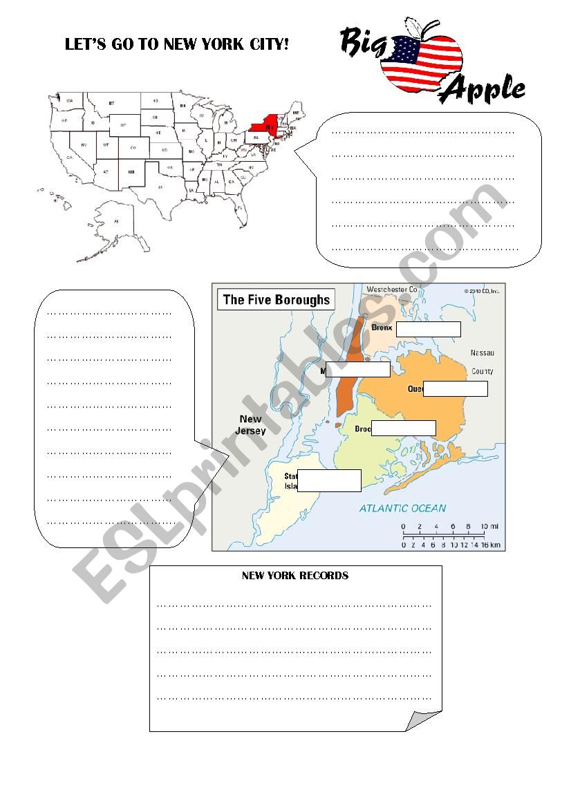 NEW YORK CITY worksheet