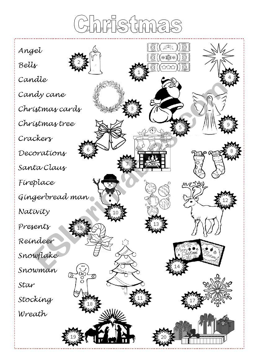 Christmas match CF2017 worksheet