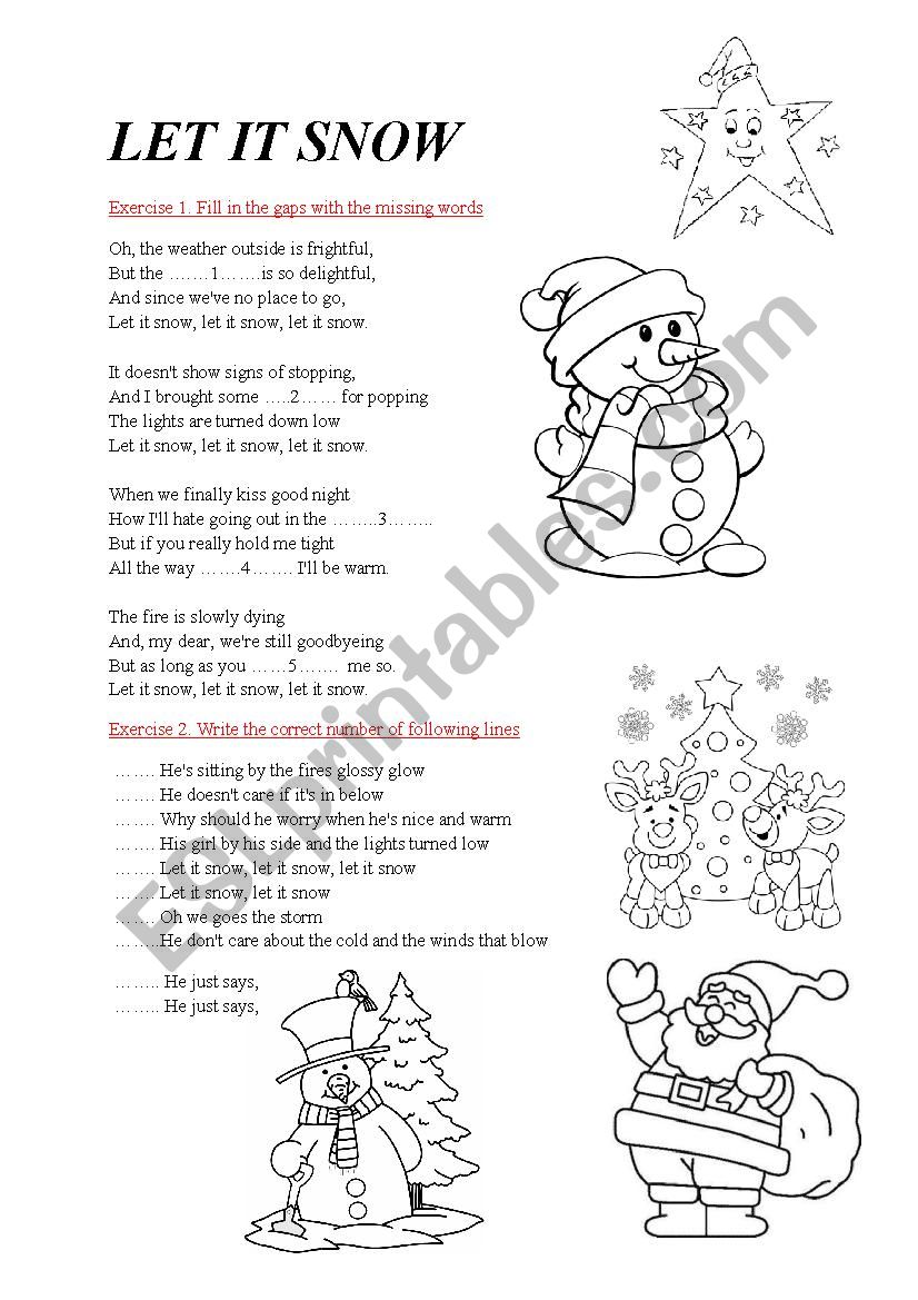 Let it snow - christmas carol for students