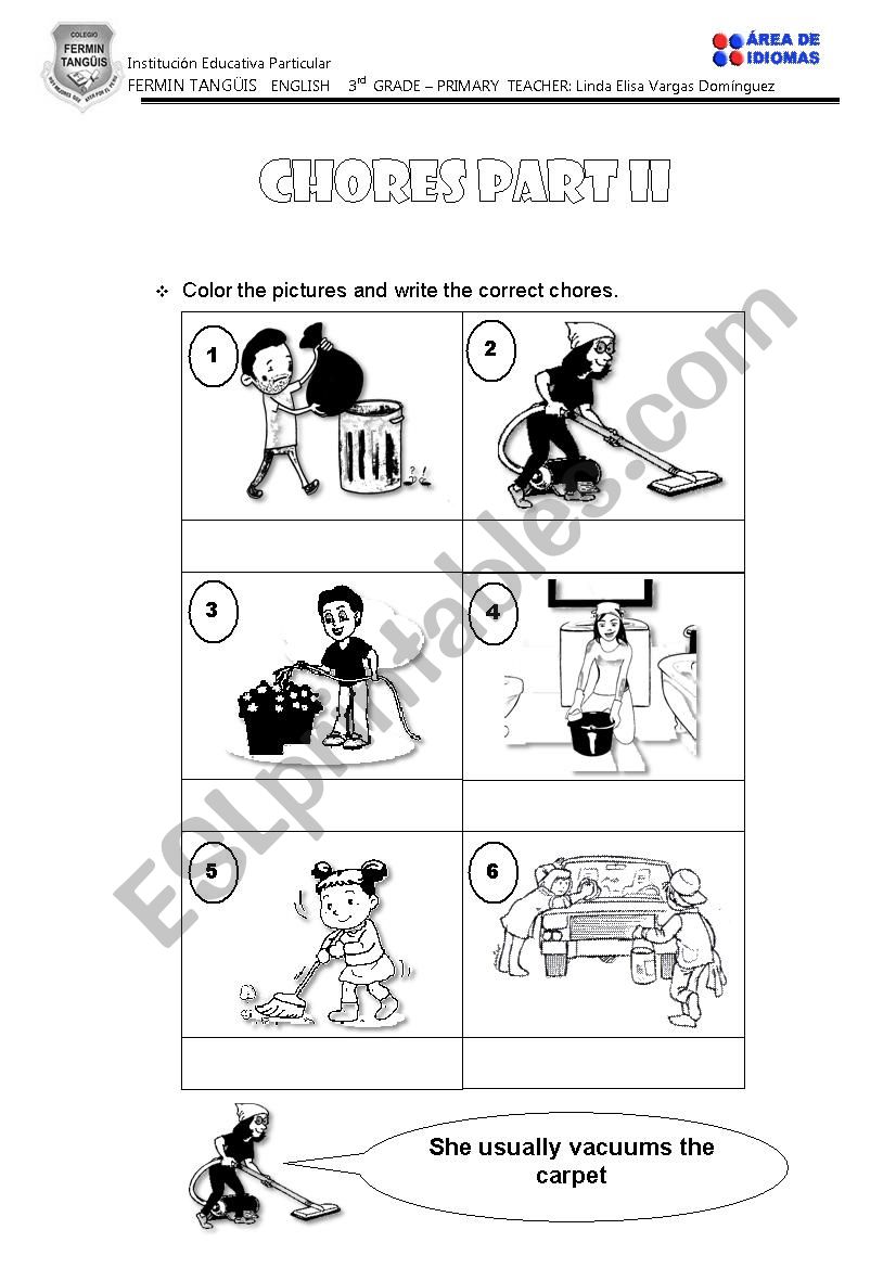 CHORES PART II worksheet