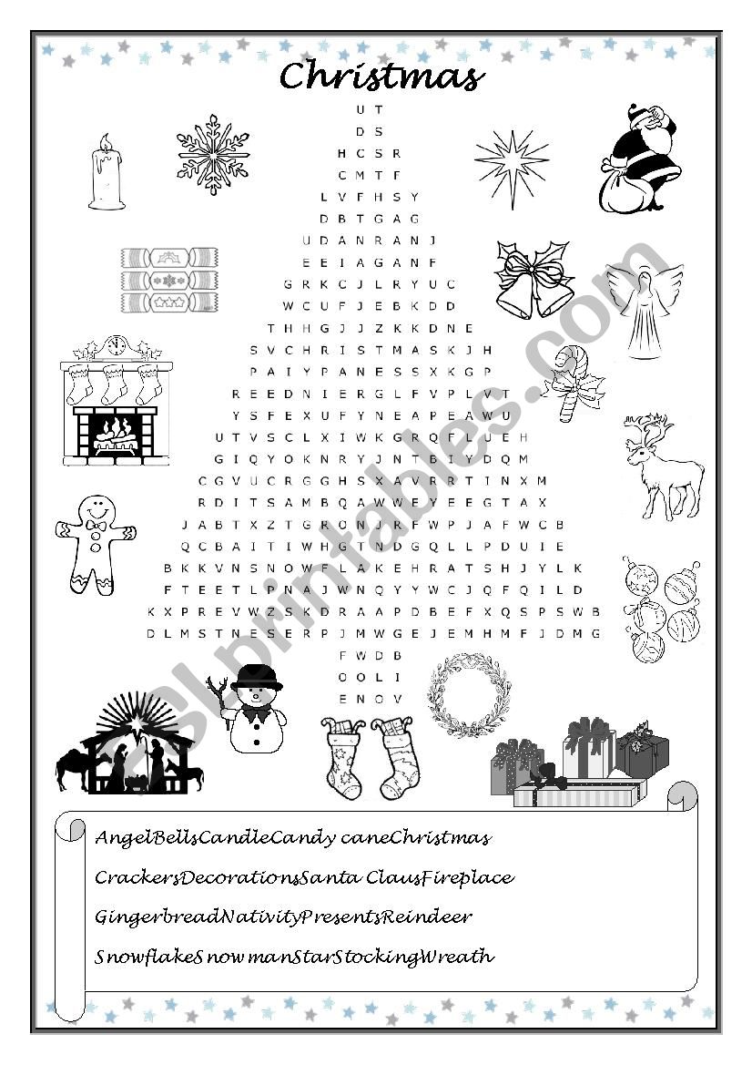 Christmas Wordsearch CF2017 worksheet