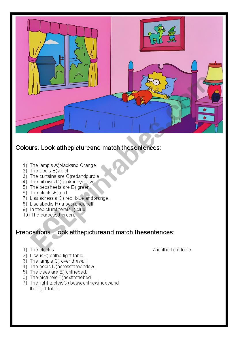 The Simpsons worksheet