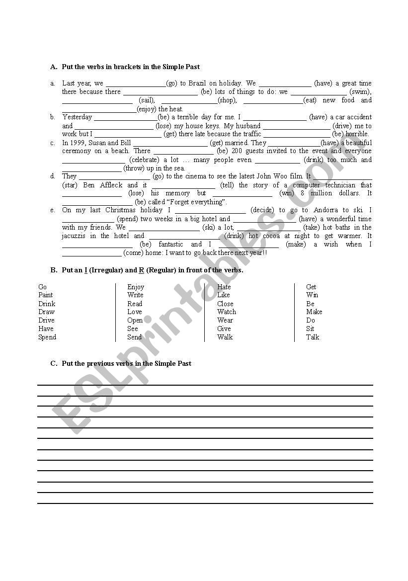 Past Simple worksheet