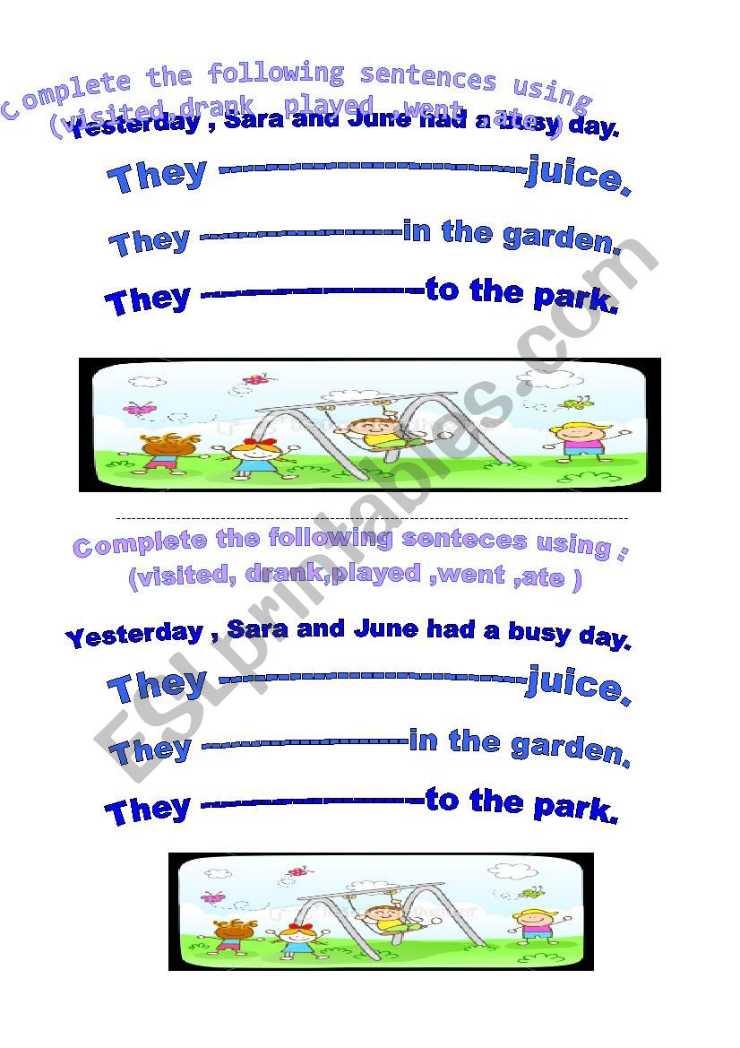 the past simple tense worksheet