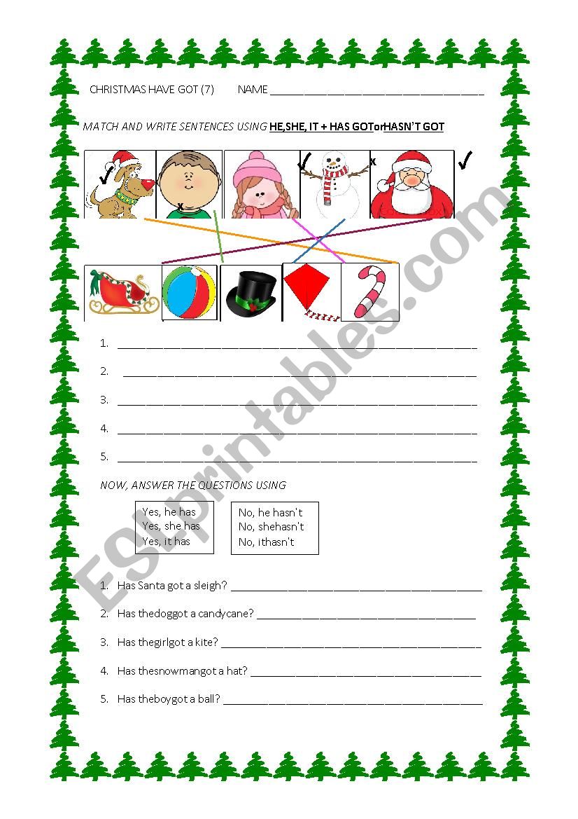 CHRISTMAS HAVE GOT 7 worksheet