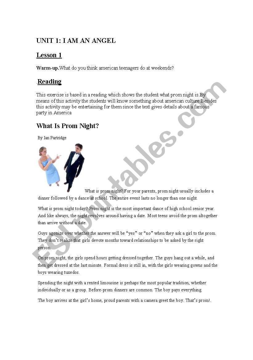 prom night worksheet