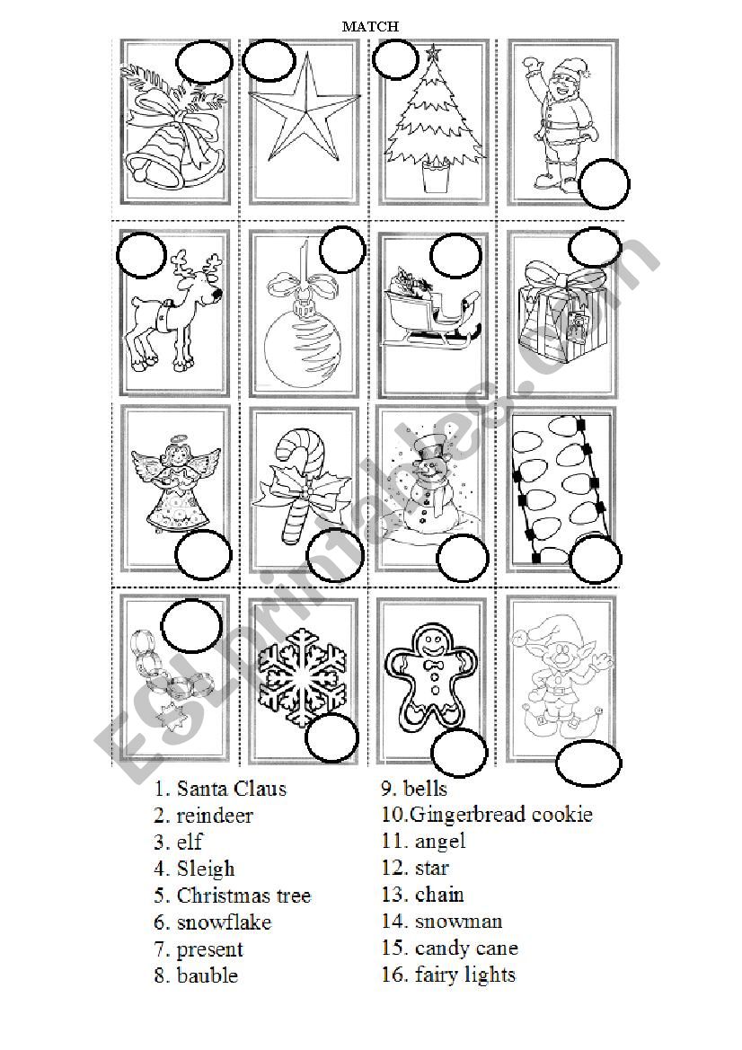 Christmas Symbols practice worksheet