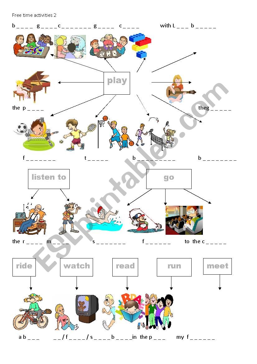 Free time activities 2 worksheet