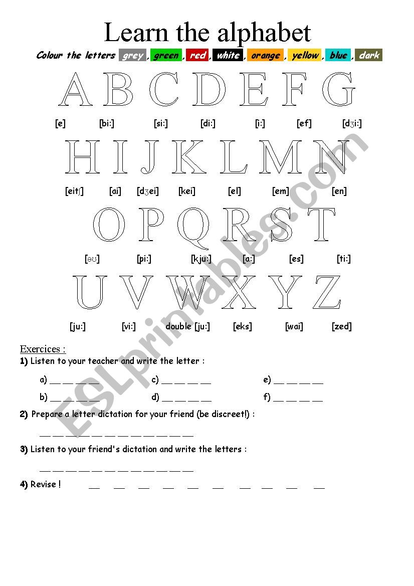 Sounds of the Alphabet worksheet