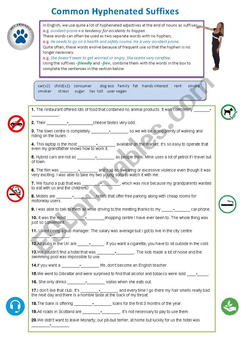 Common Hyphenated Adjective Suffixes 