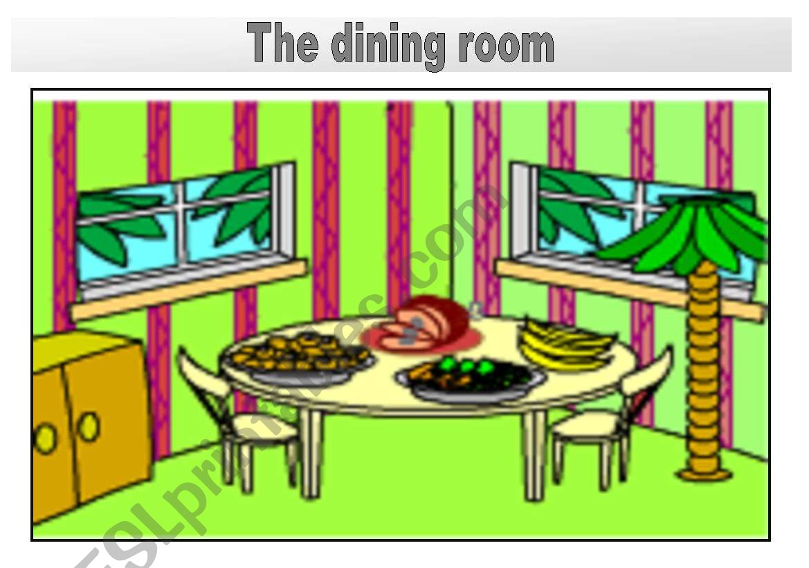 Rooms in the house flashcards: The dining room