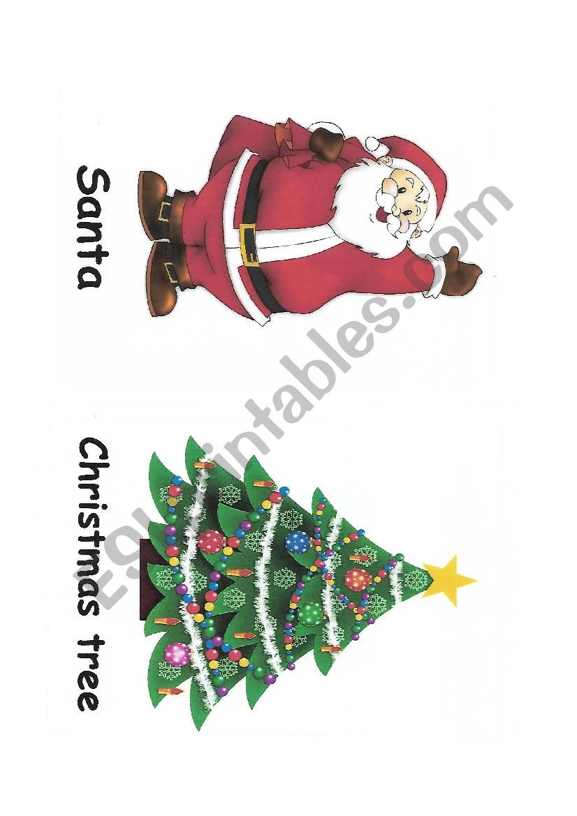 Christmas flashcards worksheet