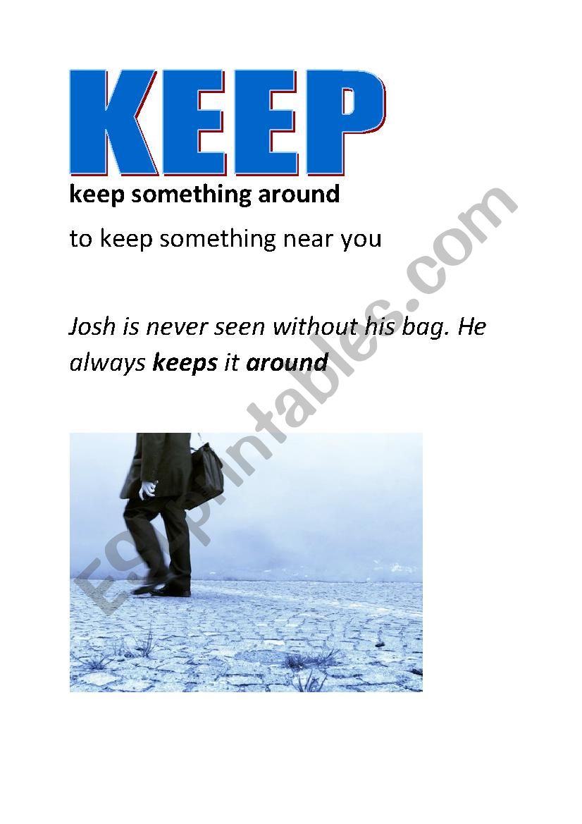 PHRASAL VERBS WITH KEEP (LIKE A FLASHCARD) SET 1