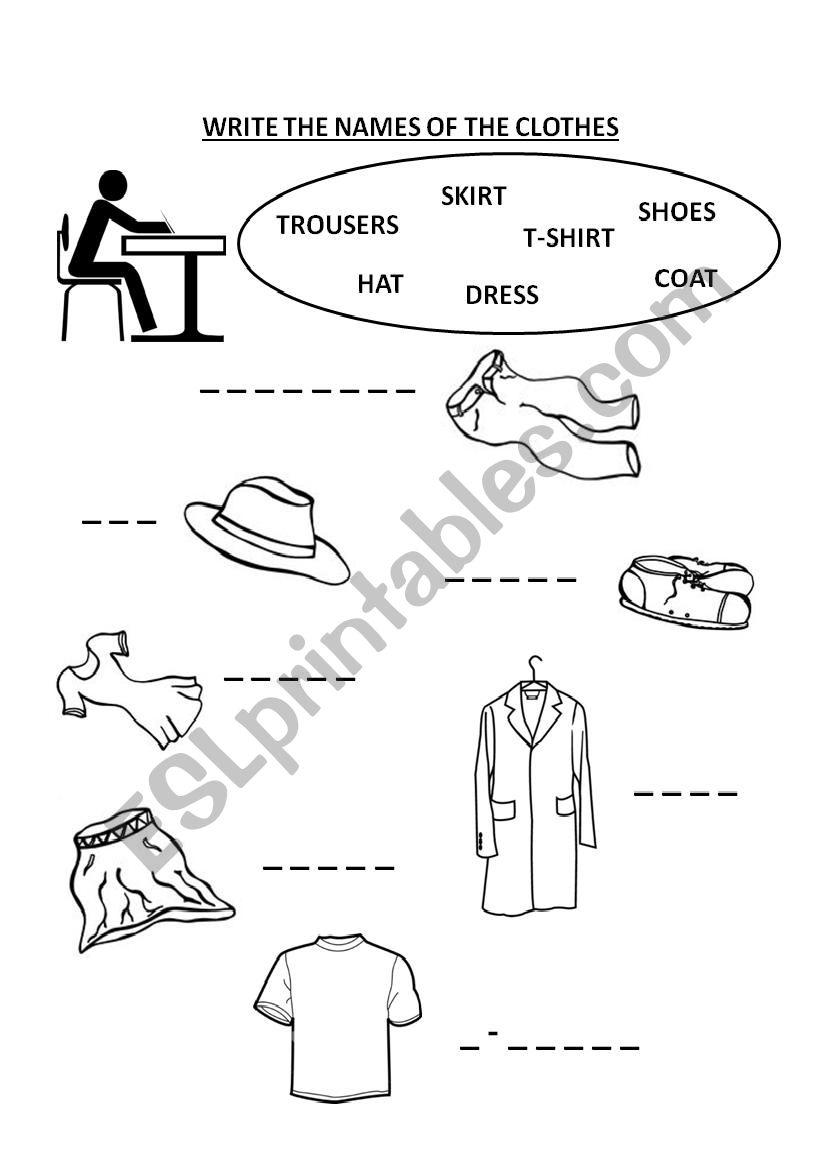 Clothes worksheet