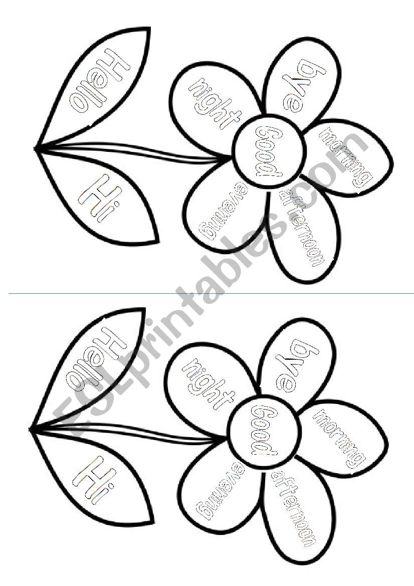 greetings flower worksheet
