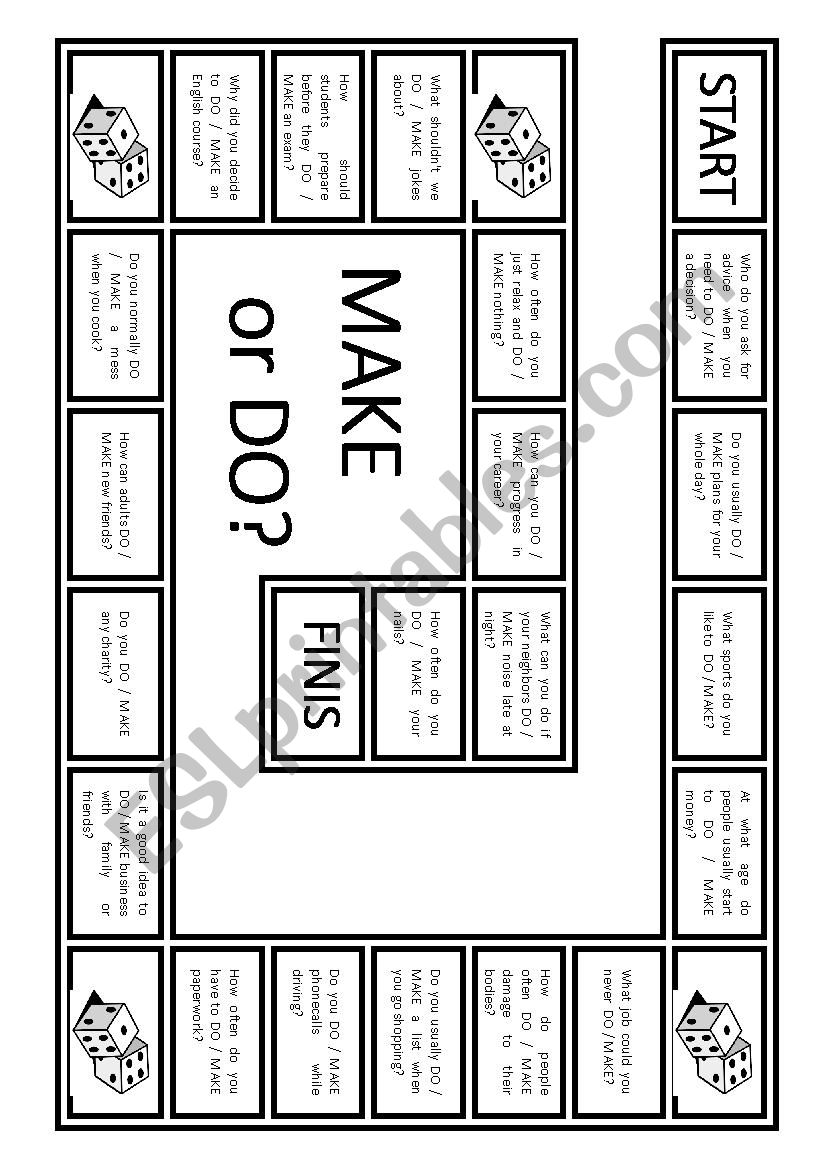 Make or do? (conversation board game)