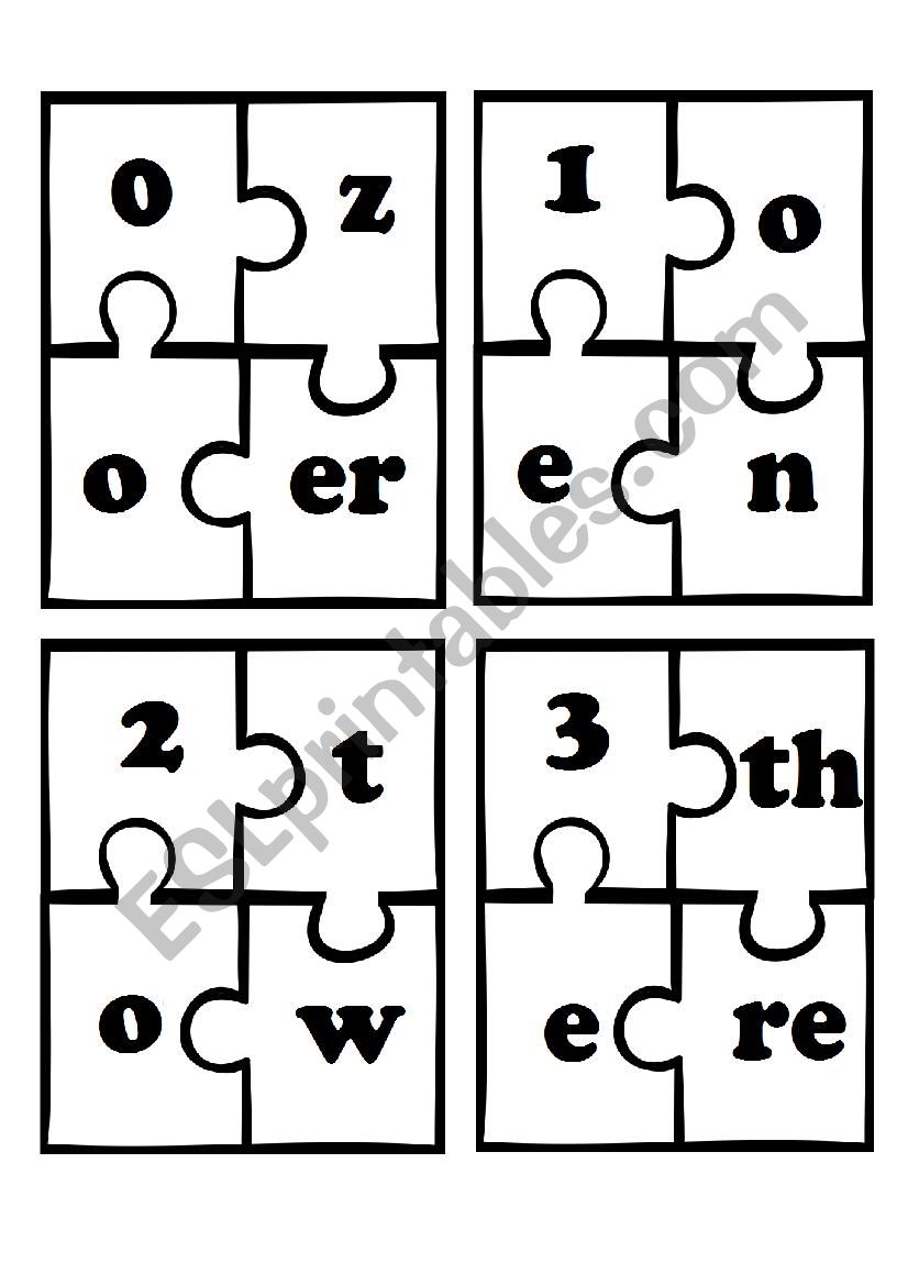 Numbers 0-10 Puzzle worksheet