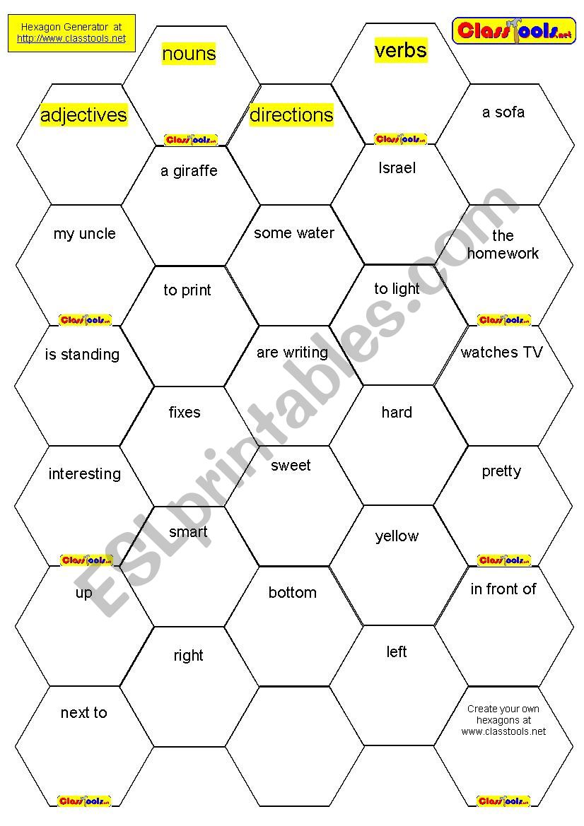 hexagon activity worksheet