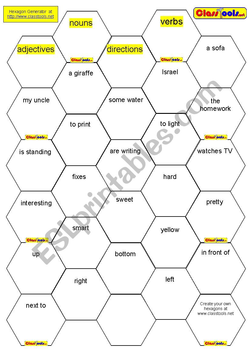 hexagon activity worksheet