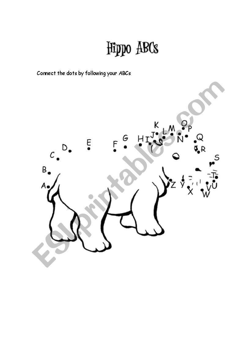 ABC WITH HIPPO worksheet