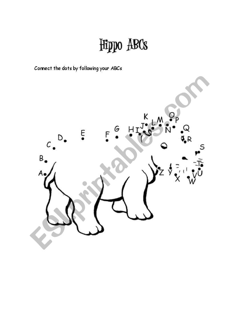 ABC WITH HIPPO worksheet