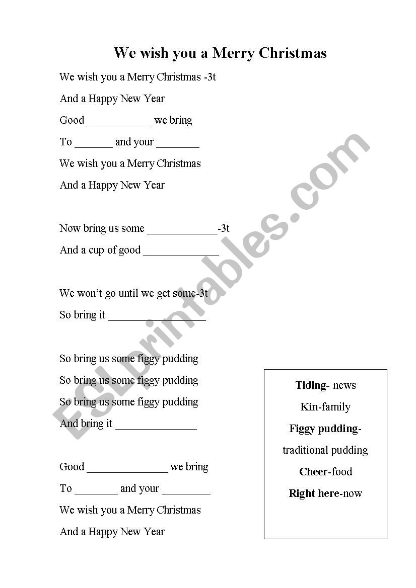 Merry Christmas activities worksheet