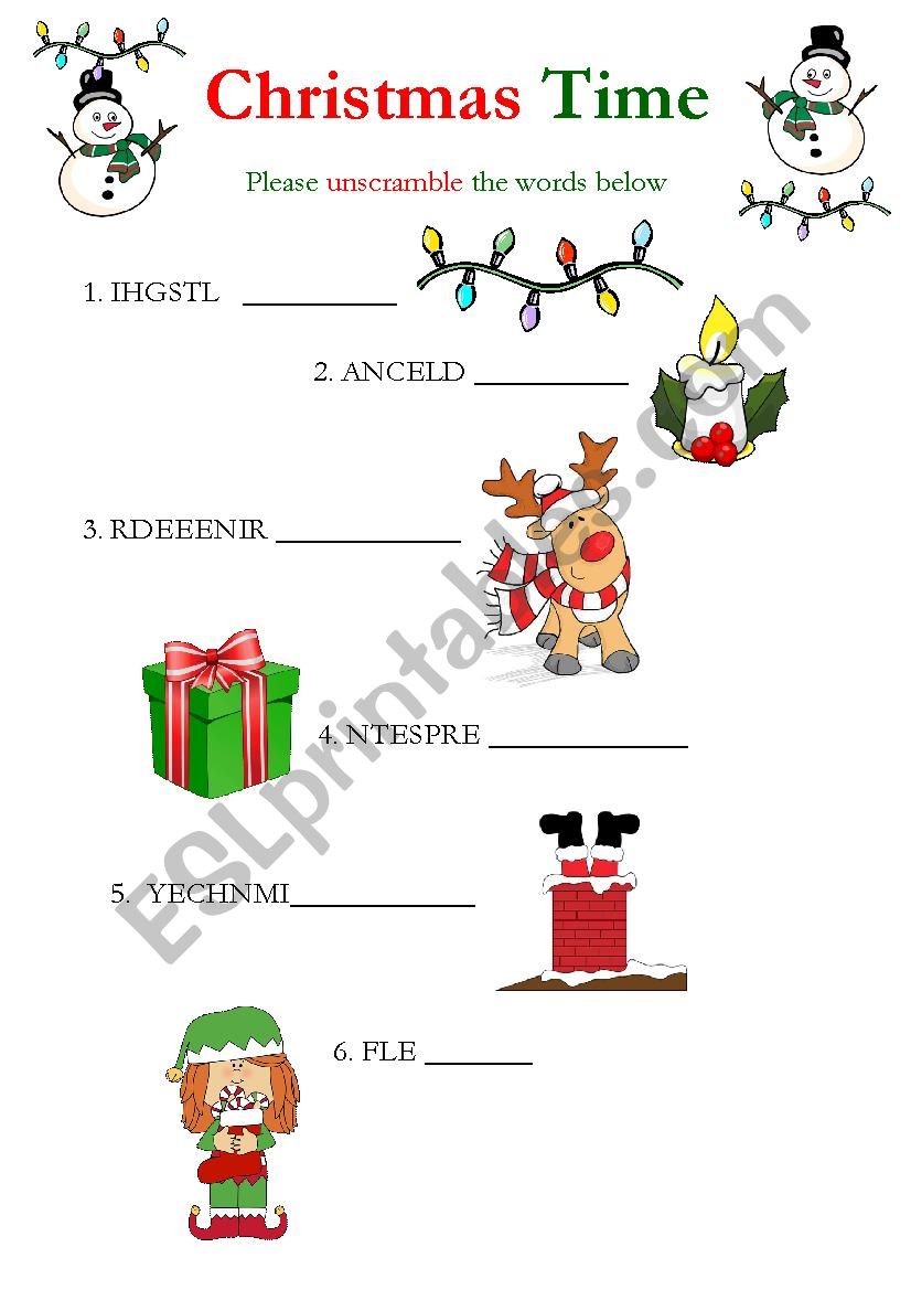 Christmas Scramble  worksheet