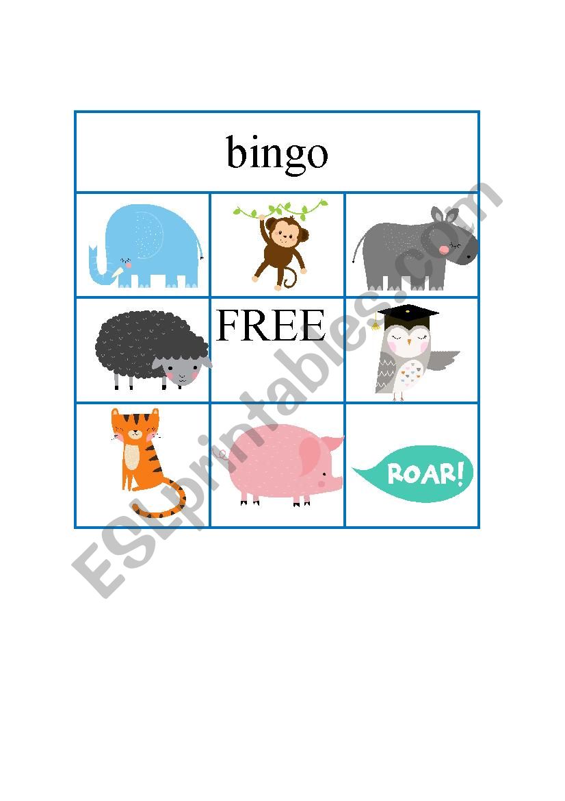 Animals Bingo worksheet