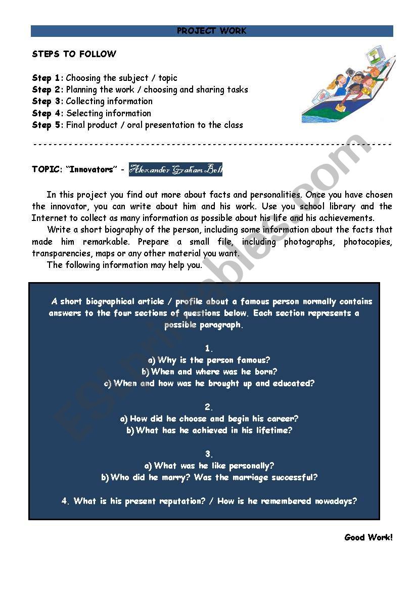 Project work - innovators worksheet