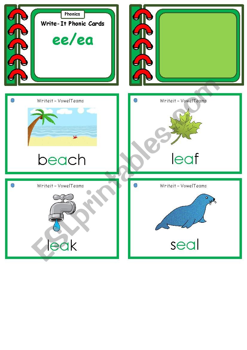 Digraph ee / ea worksheet