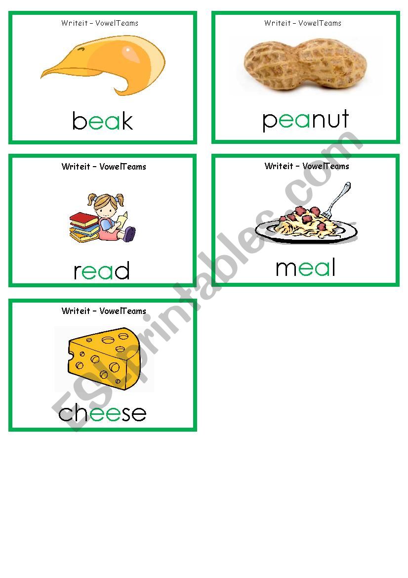 Digraphs ee / ea worksheet