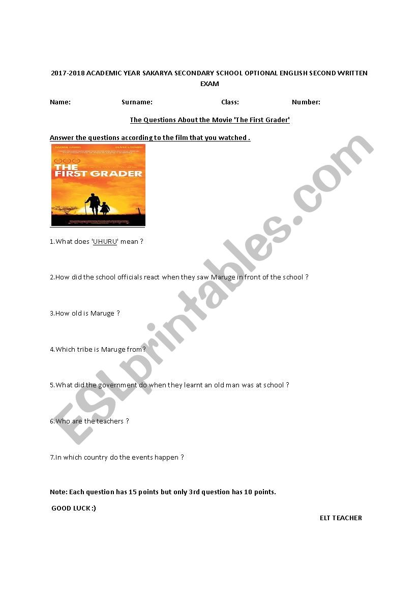 movie worksheet