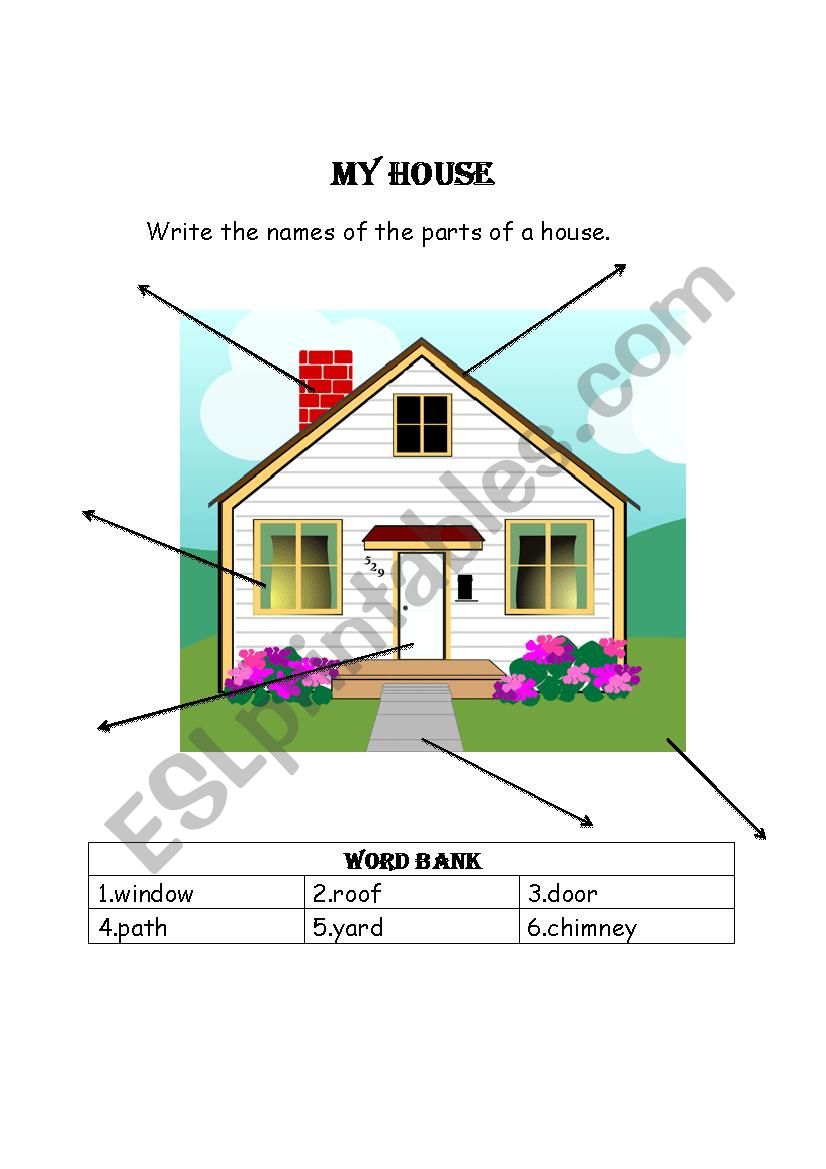My House worksheet