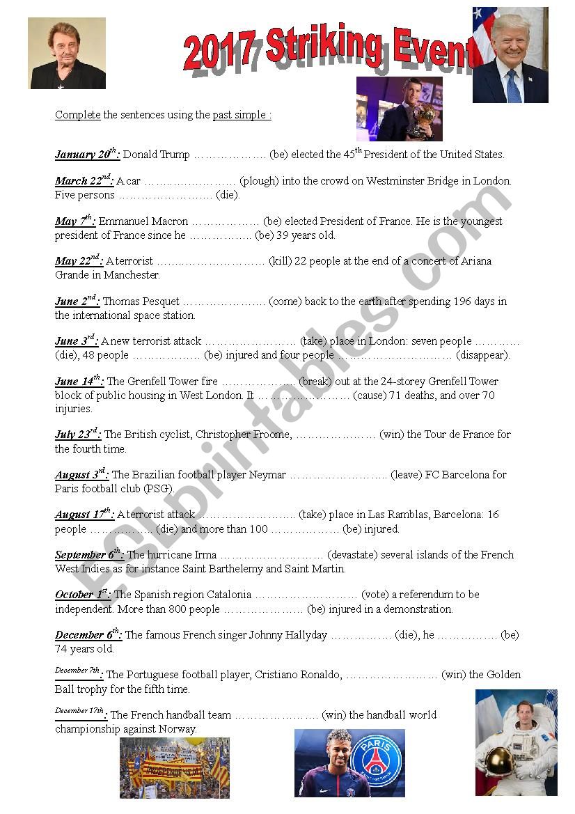 2017 Striking Events worksheet