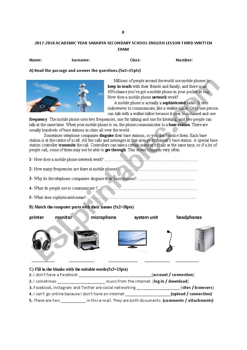 communication worksheet