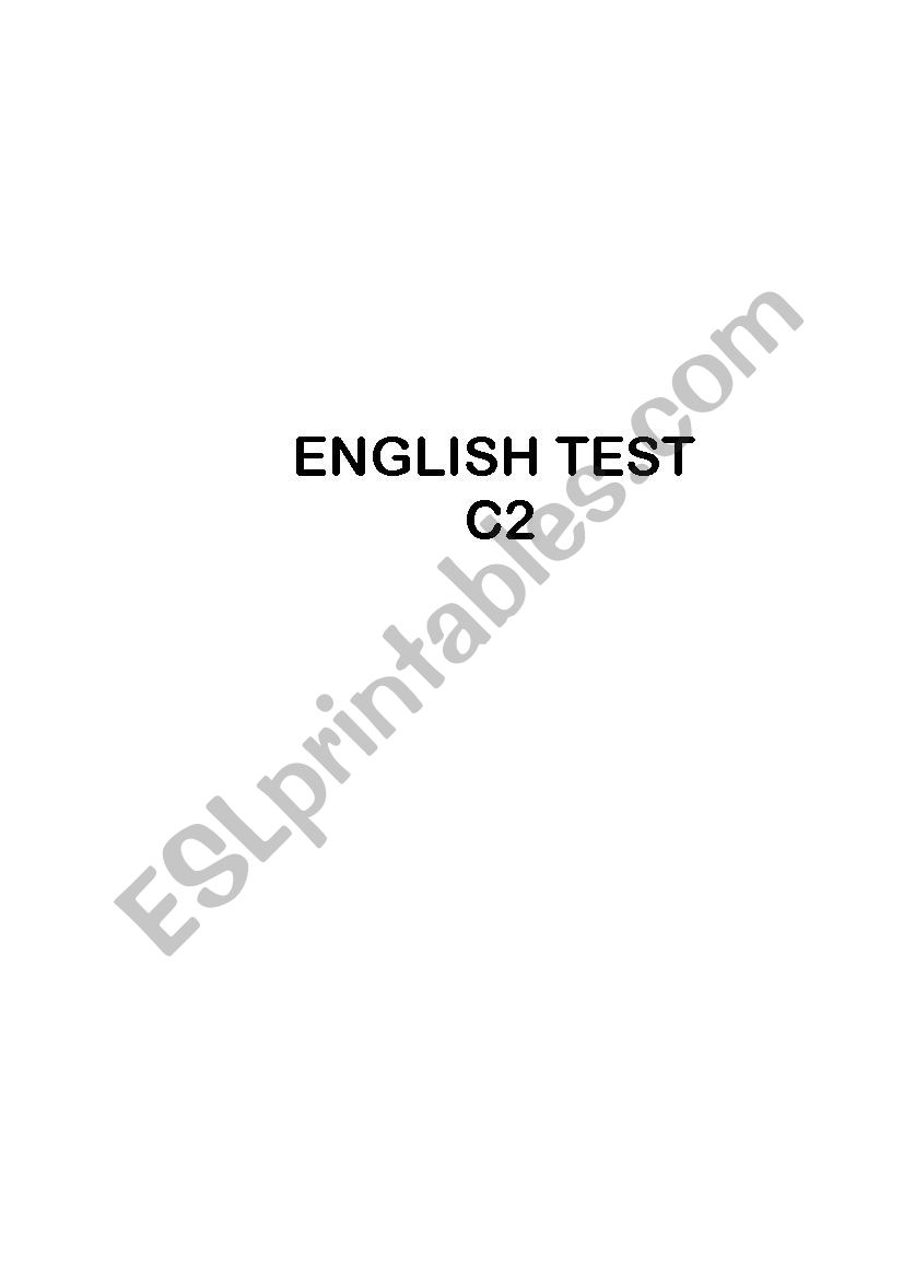 English test worksheet