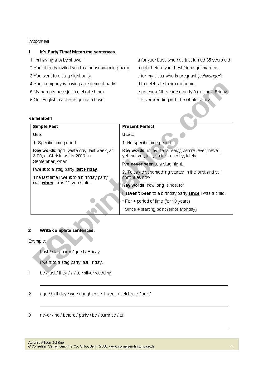 PRESENT PERFECT worksheet