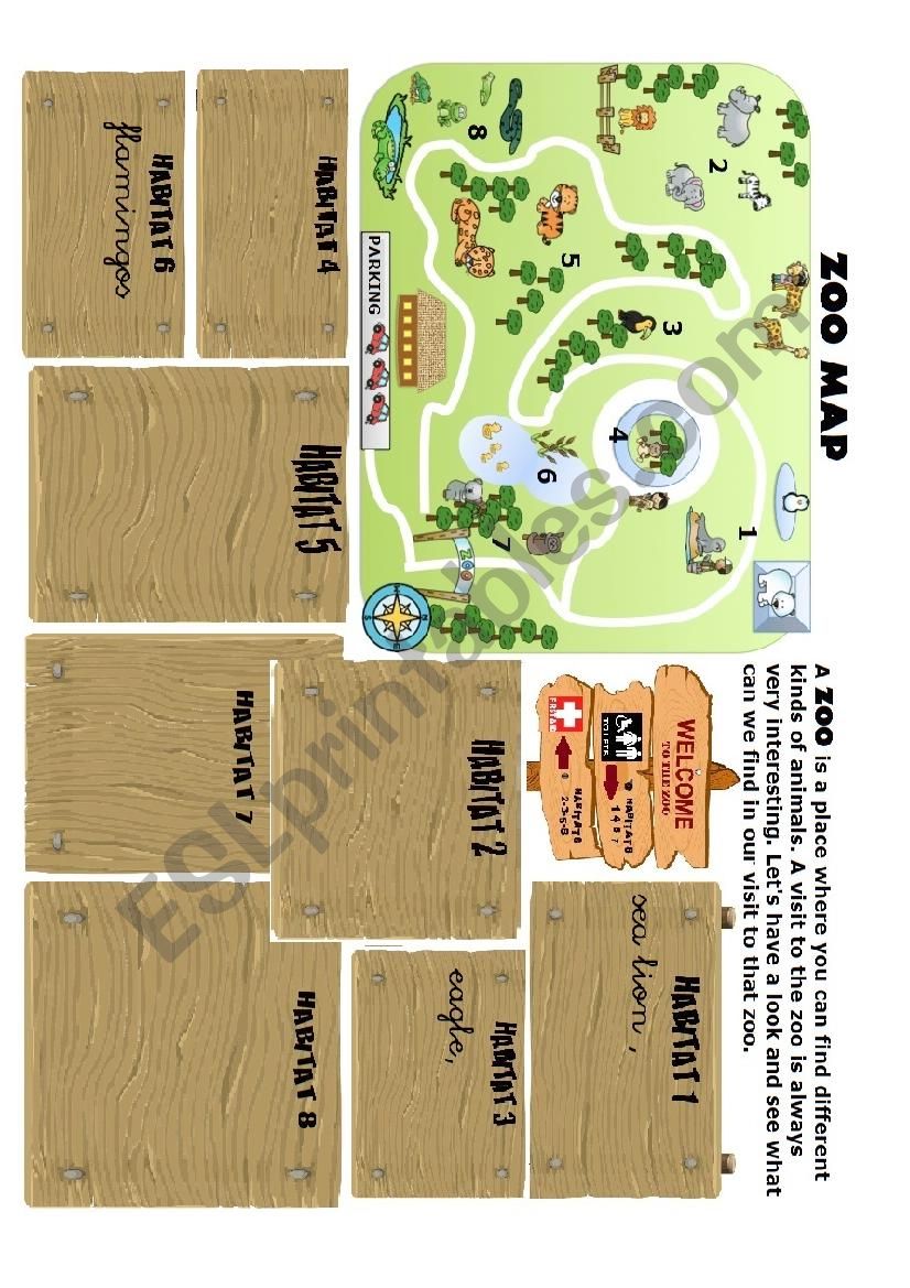 ZOO MAP worksheet