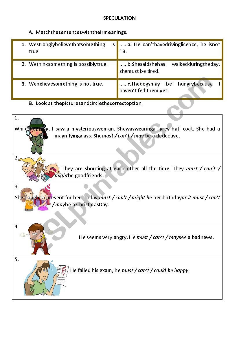 speculation worksheet