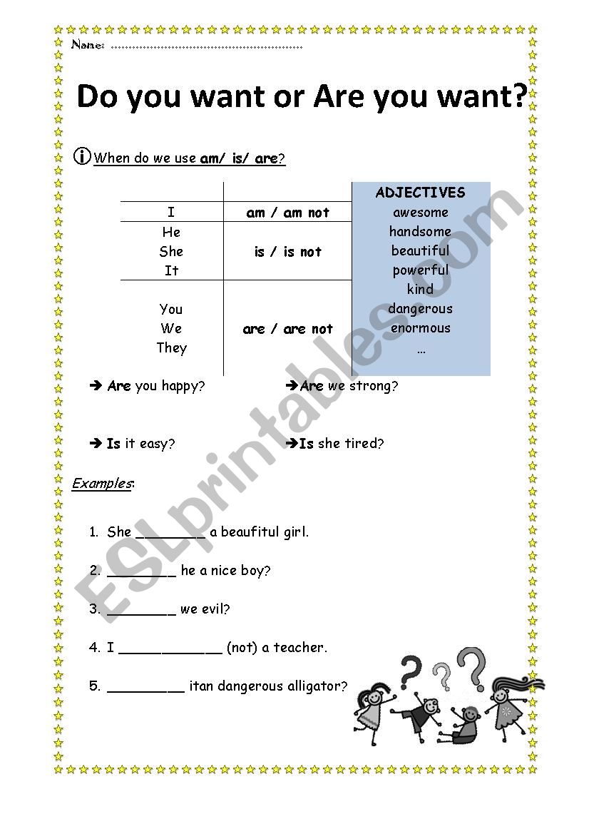 Do you or Are you? worksheet