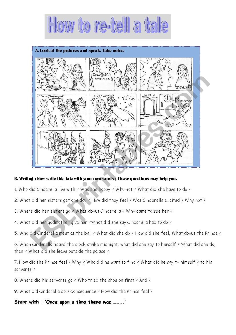 Cinderella speak&write worksheet