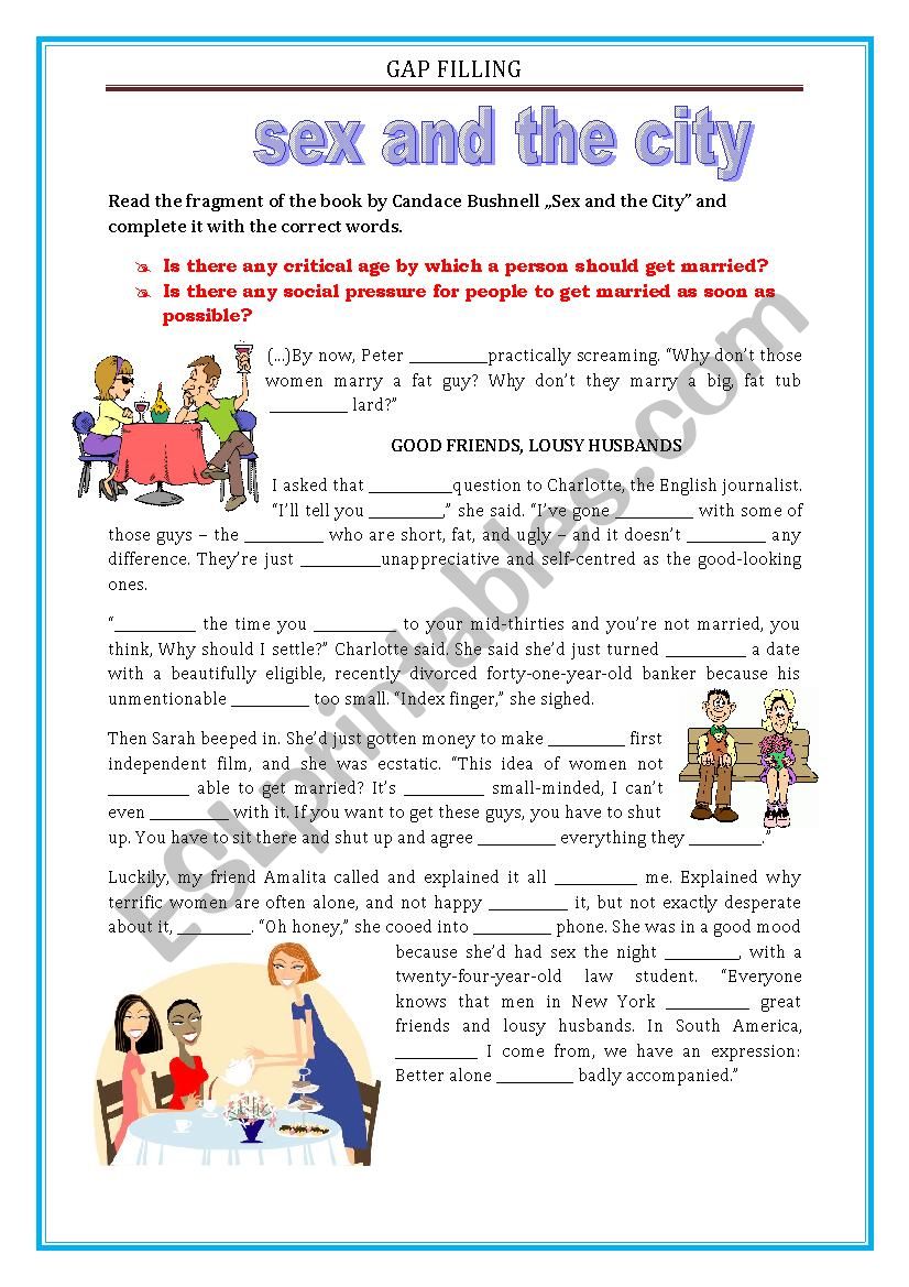 Sex and the City - Gap filling - FCE, CAE - revision