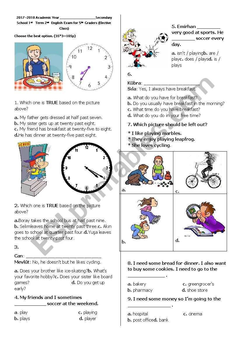 5.1.2 elective class test (with listening section)