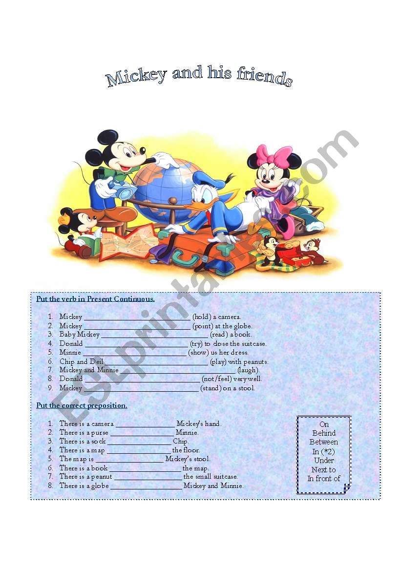 Mickey and his friends worksheet