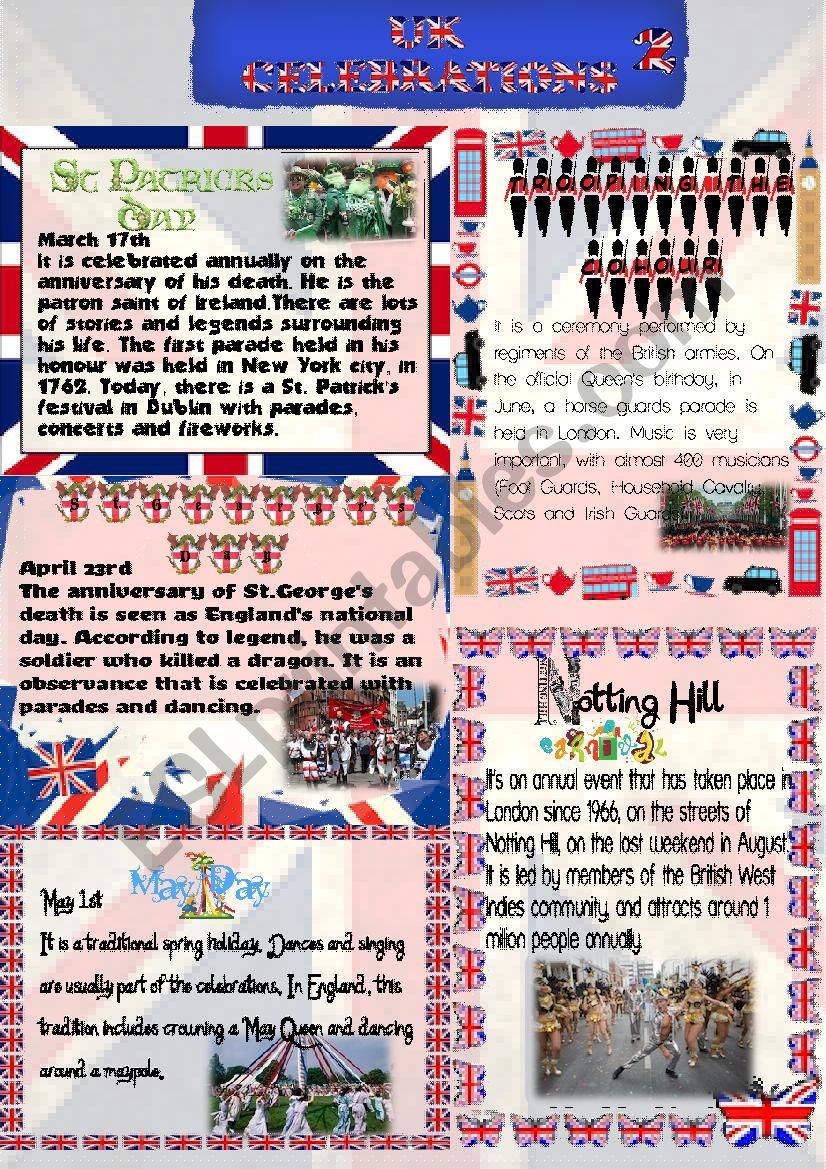 UK Celebrations (2) worksheet