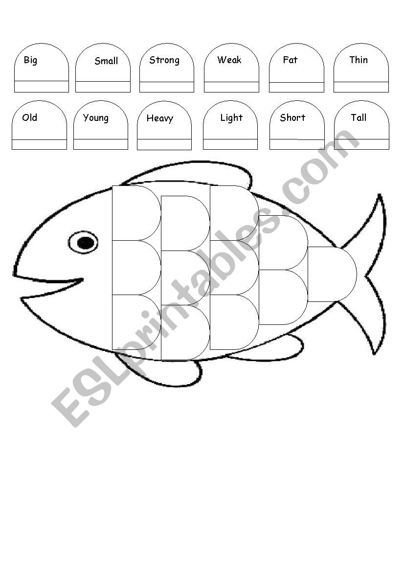 Adjectives - cut and stick activitiy for kids