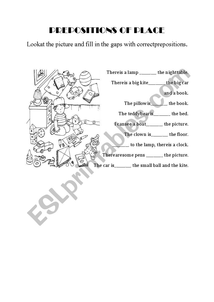 Prepositions of place - elementary level