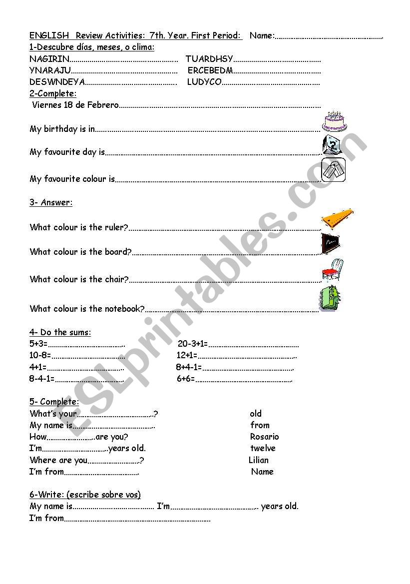 basic vocabulary worksheet worksheet