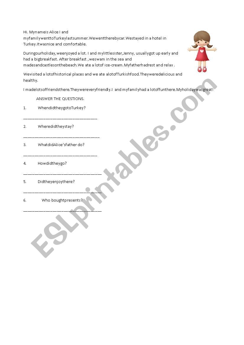 Past Tense worksheet