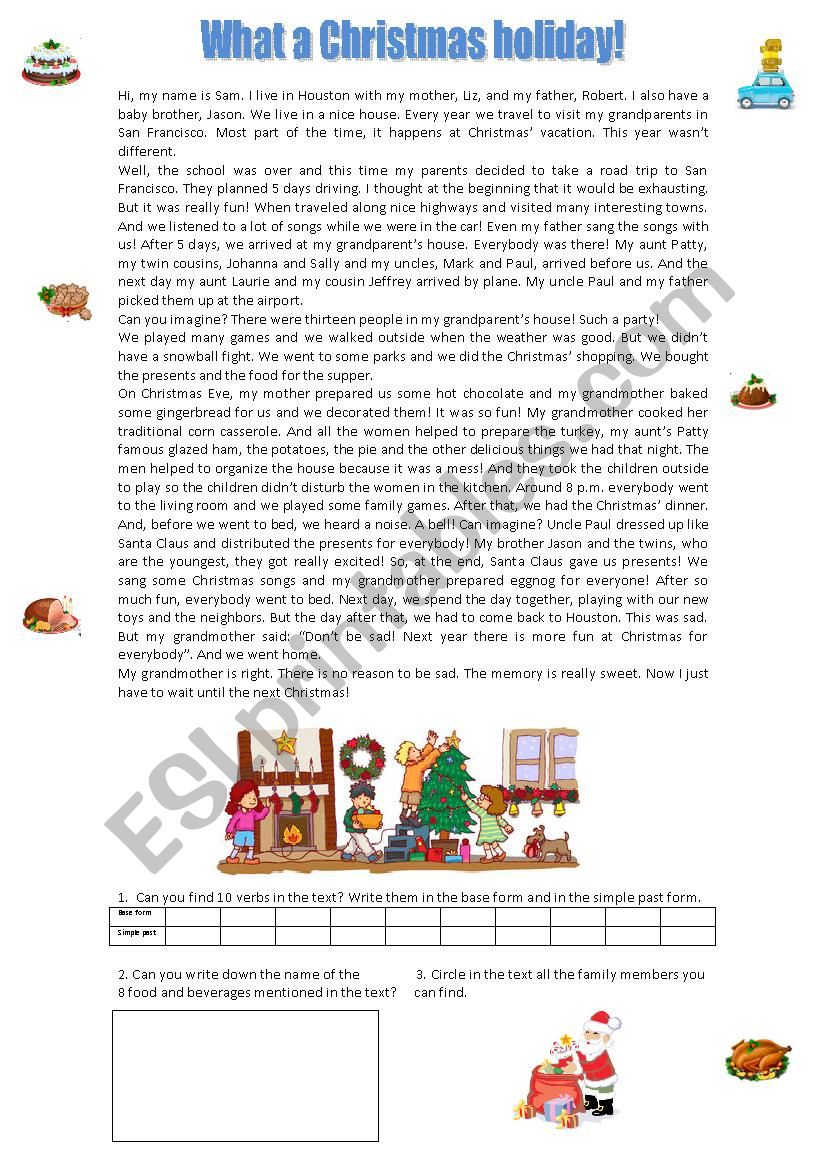 Christmas Holiday worksheet